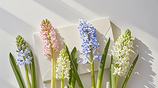 簡(jiǎn)約書桌上的情人節(jié)花卉詩(shī)篇 多束蘭花蕾與極簡(jiǎn)攝影美學(xué)